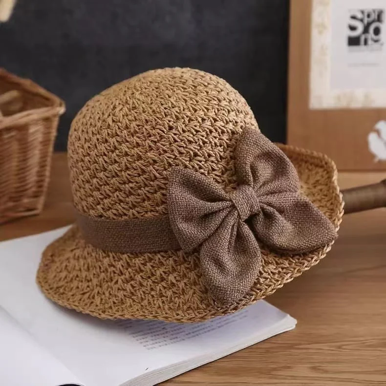 🔥 Hot Sale 50% OFF 👒 Elegant Woven Straw Sun Hat with Bow 🎀