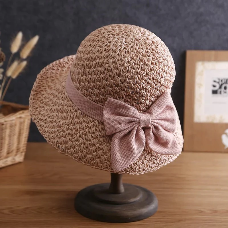 🔥 Hot Sale 50% OFF 👒 Elegant Woven Straw Sun Hat with Bow 🎀