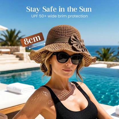 🔥 Hot Sale 50% OFF 👒 Elegant Woven Straw Sun Hat with Bow 🎀