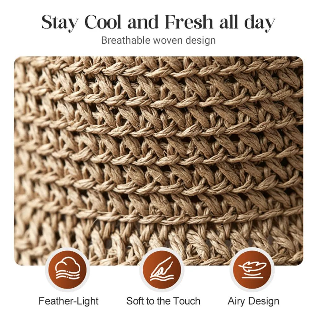 🔥 Hot Sale 50% OFF 👒 Elegant Woven Straw Sun Hat with Bow 🎀