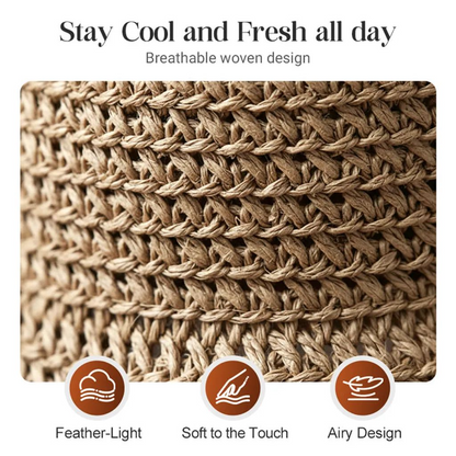 🔥 Hot Sale 50% OFF 👒 Elegant Woven Straw Sun Hat with Bow 🎀